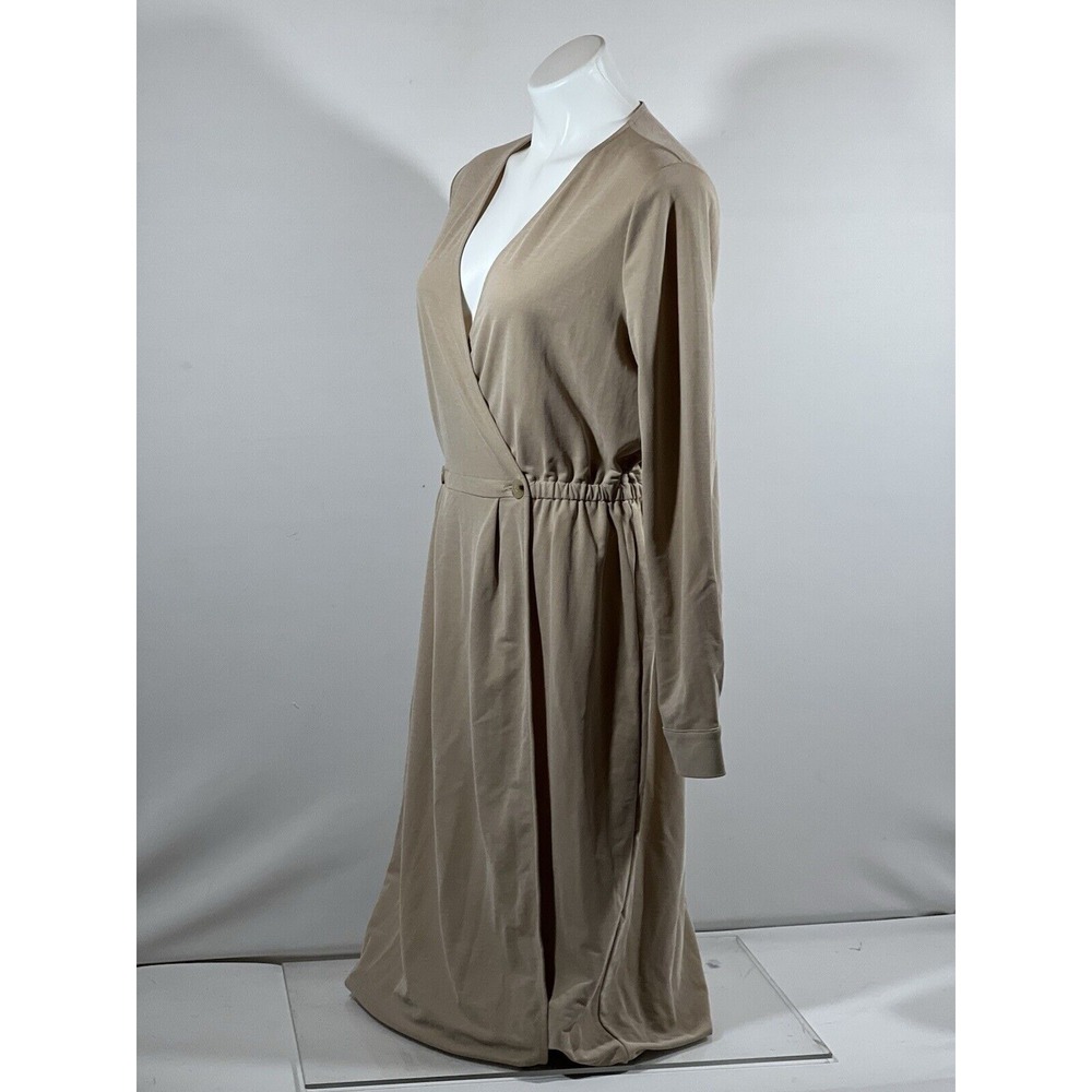 Massimo Dutti Women's Maxi Dress Tan Crossover Elastic Waist Size‎ M - Picture 8 of 16